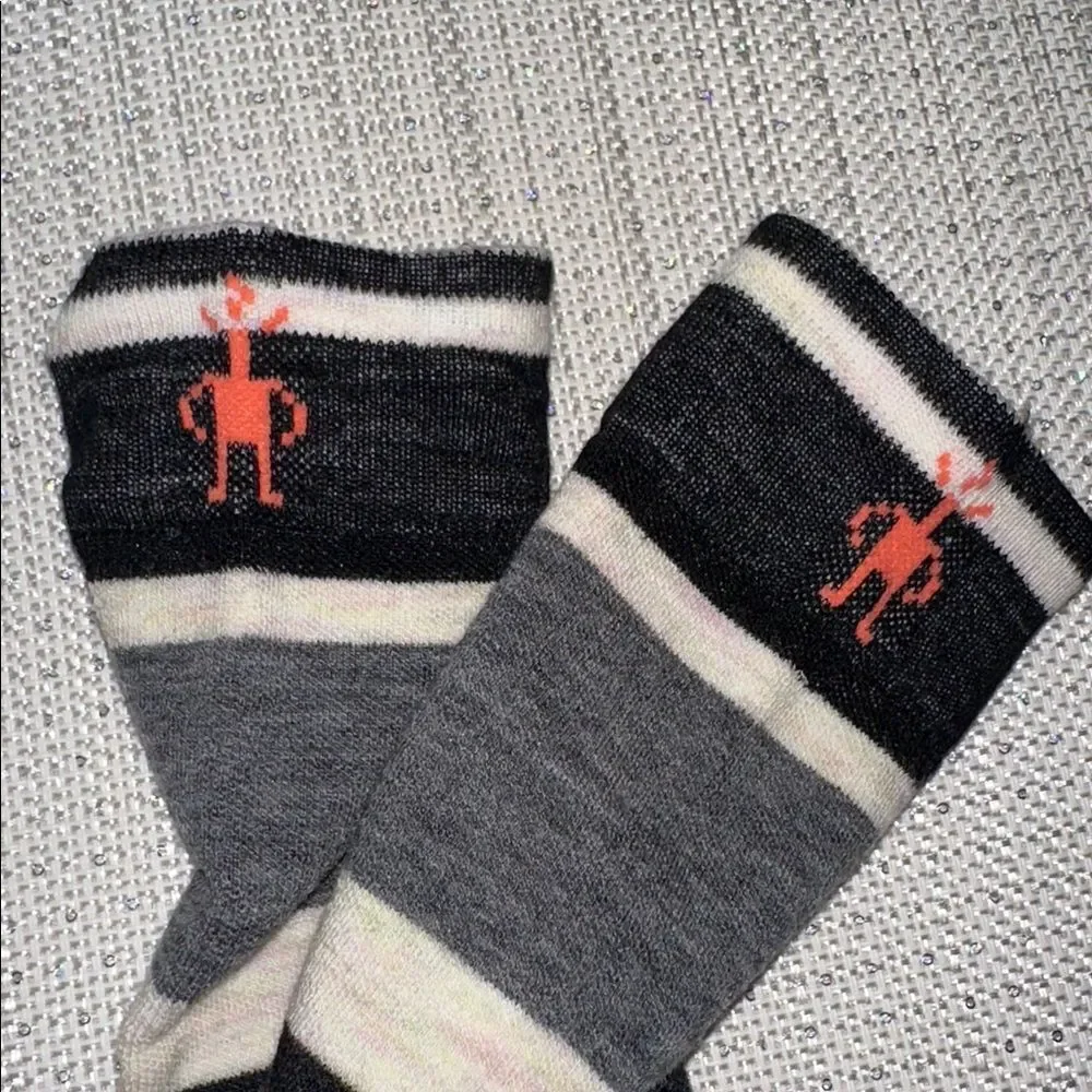 SmartWool XL Black Ivory Moonbeam Snowboard Targeted Cushion Wool Blend Socks